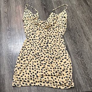 Leopard Print Cowl Neck Dress